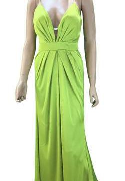 Abito lime con spacco 1