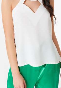 Top in Crepe Color Bianco