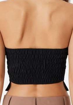 Top bustier con scollo a cuore color nero 3