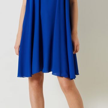 Abito Trapezio con Rouches Plissé 1 bluette