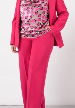 Top Curvy in Raso Stampa Geometrica color Fuxia 2