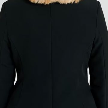 Giacca Curvy a due Bottoni in tessuto tecnico color nero 1