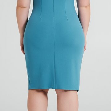 Abito tubino Curvy asimmetrico con arriccio 2