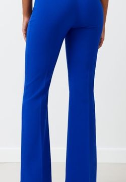 Pantaloni Mid Flared in tessuto tecnico color bluette 3
