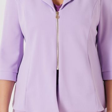 Giacca Curvy elasticizzata con zip Lilla