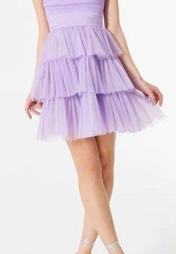 Abito in tulle con Balze color Lilla 1