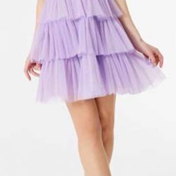 Abito in tulle con Balze color Lilla 1