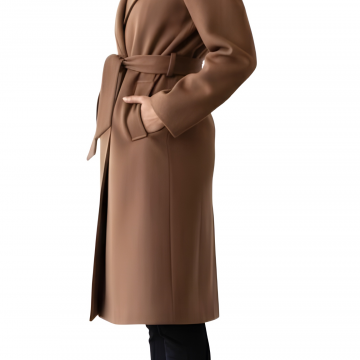 cappotto lungo marrone lato