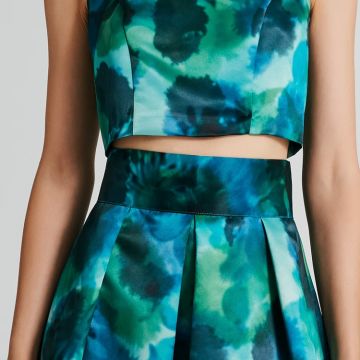 Top Crop Sfiancato con stampa astratta 2