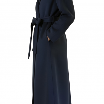 cappotto lungo blu lato