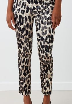 Pantaloni in raso Strutturato Animalier 1