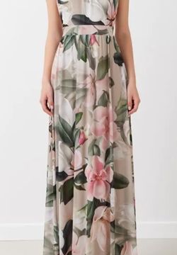 Abito Lungo in tulle stampa floreale