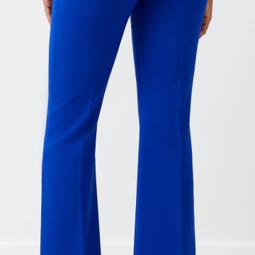 Pantaloni Mid Flared in tessuto tecnico color bluette 3