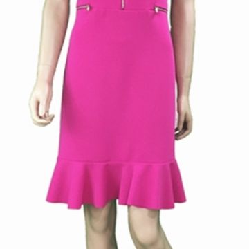 Tubino con Balza e Zip a contrasto fuxia 1