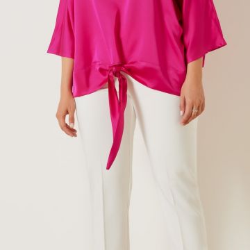 Blusa Curvy in Raso con Nodo 2