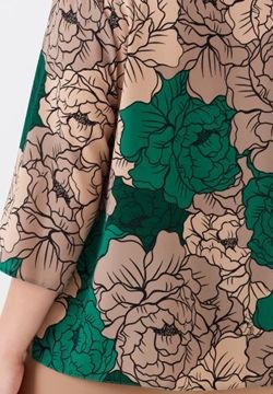 Blusa Curvy in Raso Mano Pesca Stampa Floreale 5