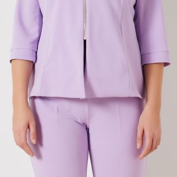 Giacca Curvy elasticizzata con zip Lilla 2