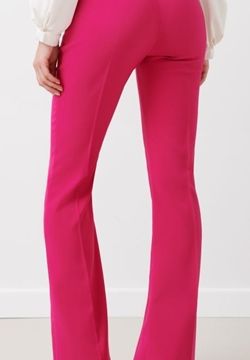 Pantaloni Mid Flared in tessuto tecnico color fuxia2