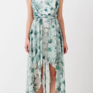 Abito Asimmetrico in Organza stampata 1