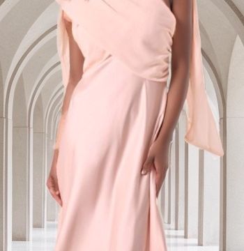 abito rosa A con nastro lungo CFC0122463003
