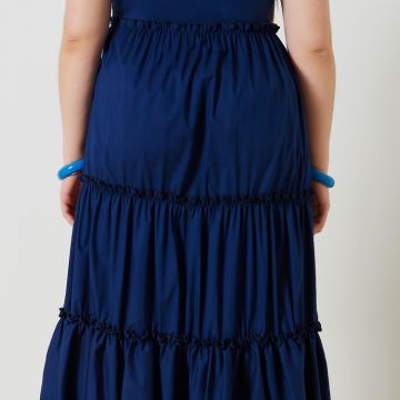 Abito Lungo Curvy in Tela di Cotone 2