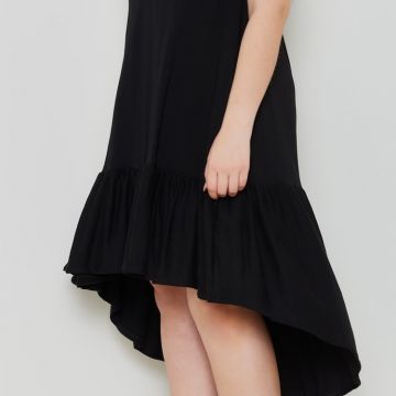 Abito Curvy in Jersey di Cotone con Balza 1