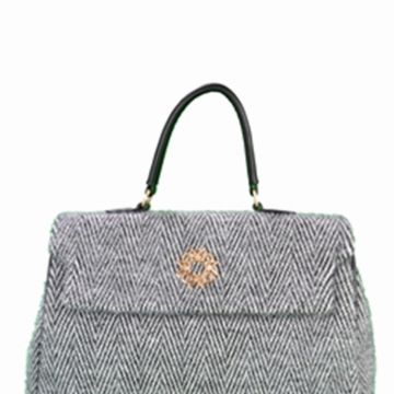 Borsa Grande in Tessuto Grigia