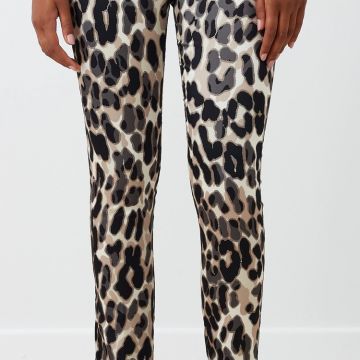 Pantaloni in raso Strutturato Animalier 1