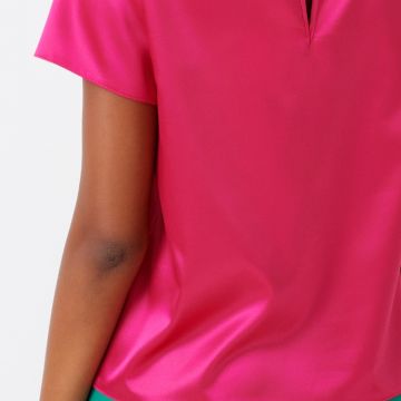 Tshirt in satin color fuxia 2