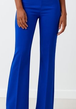 Pantaloni Mid Flared in tessuto tecnico color bluette 2