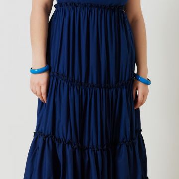 Abito Lungo Curvy in Tela di Cotone 1