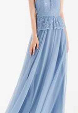 Abito Tulle e Pizzo color Azzurro Ceruleo