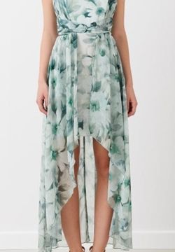 Abito Asimmetrico in Organza stampata 1