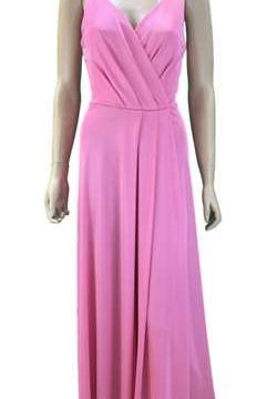 Abito rosa con spacco 3
