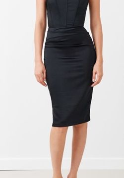 Tubino Bustier In raso Nero 2