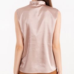 top in satin dusty pink dettaglio 1