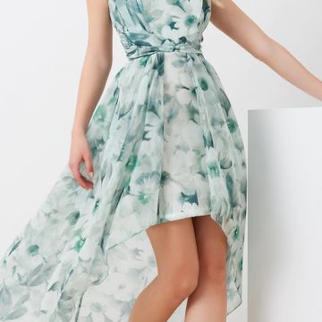 Abito Asimmetrico in Organza stampata 3