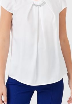 Blusa con catena strass bianco 1