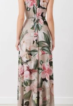 Abito Lungo in tulle stampa floreale 1