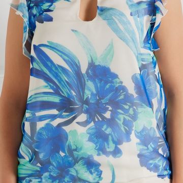 Blusa Curvy in Chiffon Stampa Floreale
