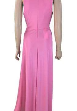 Abito rosa con spacco 1