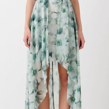 Abito Asimmetrico in Organza stampata 1