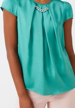 Blusa con catena strass verde 1