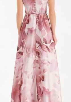 Abito Lungo in Satin Stampa floreale 2