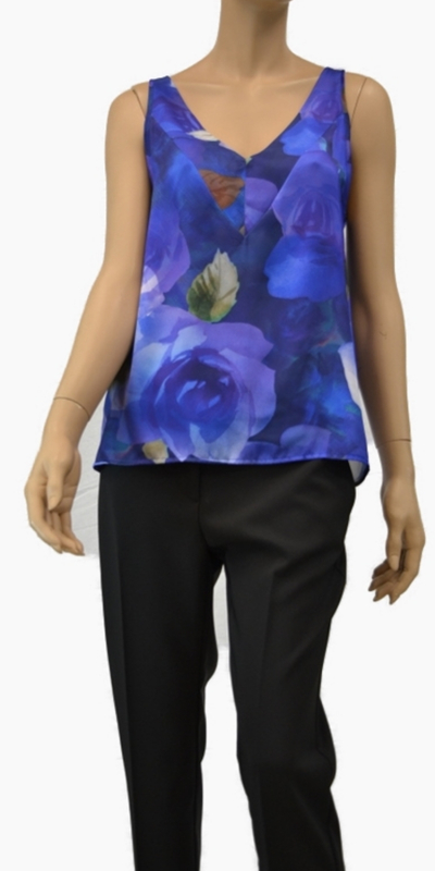 Blusa Fantasia Floreale var. Blu