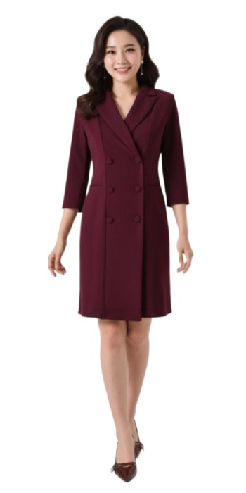 Abito Intero Donna Bordeaux Rosso