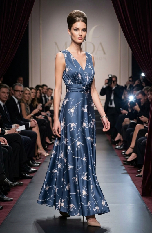 Abito Intero Donna Blu Navy