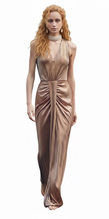 Abito Intero Donna Marrone Bronzo