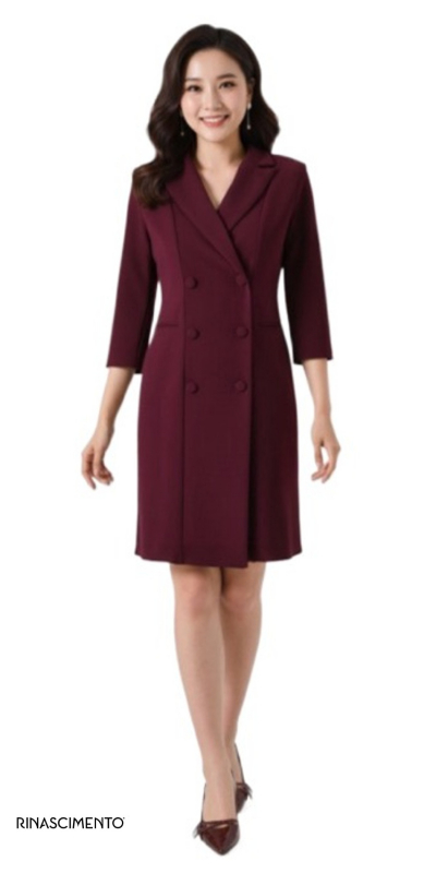 Abito Intero Donna Bordeaux Rosso