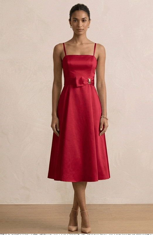 Abito Intero Donna Rosso Fragola